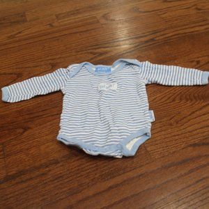 LIKE NEW! GOT MILK BL/WHT STRIPED ONESIE SZ 3-6mos